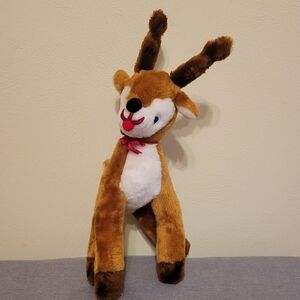 Vintage Parisi Creations Reindeer Stuffed Plush Toy Santa Christmas